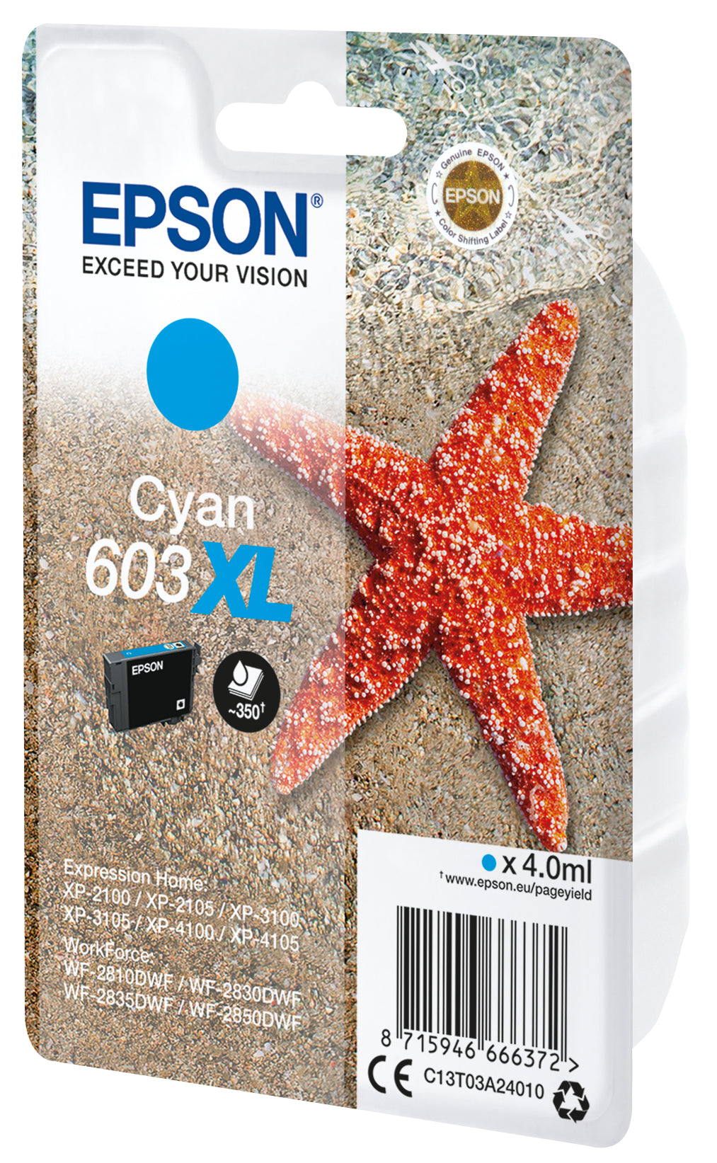 Singlepack Cyan 603XL Ink