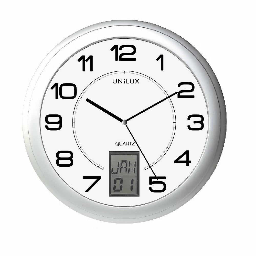 100340853 reloj de mesa o pared Reloj de cuarzo Alrededor Metálico, Plata