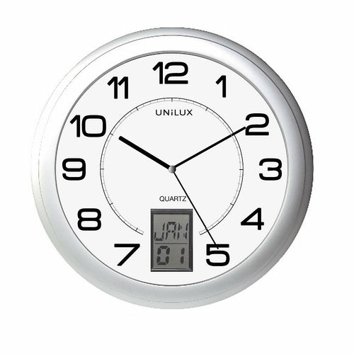 100340853 reloj de mesa o pared Reloj de cuarzo Alrededor Metálico, Plata