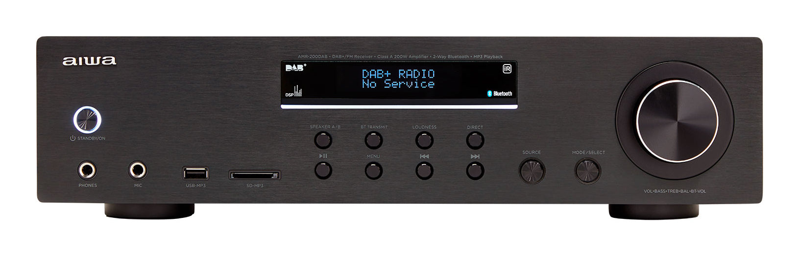 AMR-200DAB/BK amplificador de audio 2.0 canales Hogar Negro