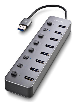 IHUB 8 USB 2.0 Type-A 5000 Mbit/s Gris