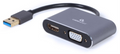 Gembird A-USB3-HDMIVGA-01 Adaptador gráfico USB 3840 x 2160 Pixeles Gris