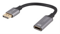 Lanberg AD-DP-HD-04 adaptador de cable de vídeo 0,2 m DisplayPort HDMI Plata, Negro
