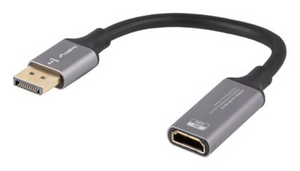 Lanberg AD-DP-HD-04 adaptador de cable de vídeo 0,2 m DisplayPort HDMI Plata, Negro