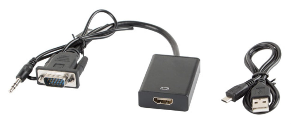Lanberg AD-0021-BK adaptador de cable de vídeo 0,2 m HDMI tipo A (Estándar) VGA (D-Sub) Negro