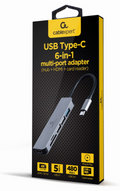 Gembird A-CM-COMBO6-02 base para portátil y replicador de puertos Alámbrico USB 3.2 Gen 1 (3.1 Gen 1) Type-C Gris