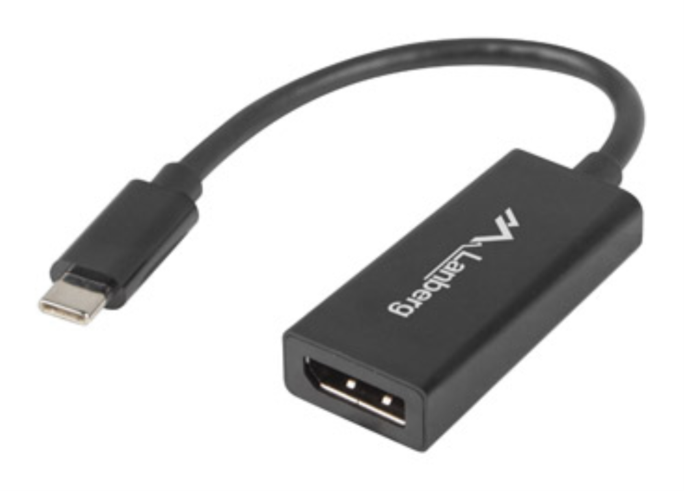 Lanberg AD-UC-DP-01 adaptador de cable de vídeo 0,15 m USB Tipo C DisplayPort Negro