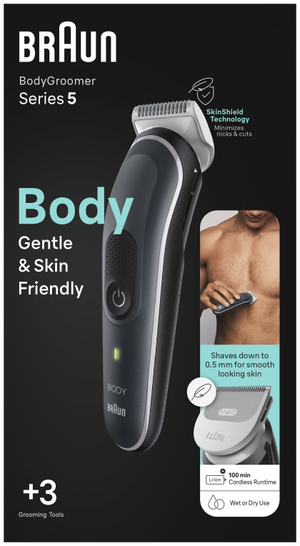 Braun BodyGroomer BG5340 Negro, Plata