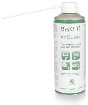 Ewent EW5601 kit de limpieza para computadora Lugares difíciles de alcanzar Limpiador de aire comprimido para limpieza de equipos 400 ml