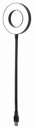Gembird NL-LEDRING-01 aparato USB Negro, Blanco Lámpara