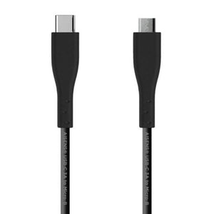 Cable USB 2.0 Tipo-C Aisens A107-0350/ USB Tipo-C Macho - MicroUSB/ 480Mbps/ 2m/ Negro