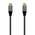 Cable USB 2.0 Tipo-C Aisens A107-0628 5A 100W/ USB Tipo-C Macho - USB Tipo-C Macho/ Hasta 100W/ 480Mbps/ 1m/ Gris