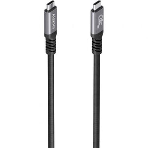 Cable USB 3.2 Tipo-C Aisens A107-0990/ USB Tipo-C Macho - USB Tipo-C Macho/ Hasta 100W/ 10Gbps/ 5m/ Negro
