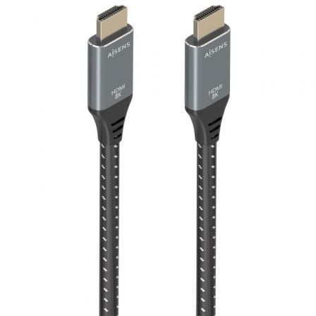 Cable HDMI 2.1 8K Aisens A150-0876/ HDMI Macho - HDMI Macho/ 5m/ Gris y Negro