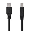 Cable USB 3.0 Impresora Aisens A105-0445/ USB Tipo-B Macho - USB Macho/ 5Gbps/ 3m/ Negro