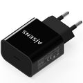 Cargador de Pared Aisens A110-0538/ 1xUSB Tipo-C PD3.0/ 20W/ Negro