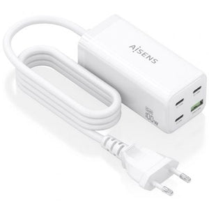 Cargador Sobremesa GaN Aisens ASCH-100W4P053-W/ 3xUSB Tipo-C/ 1xUSB/ 100W