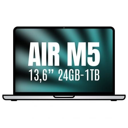 Apple Macbook Air 13,6"/ M5 10-Core CPU/ 24GB/ 1TB SSD/ 10-Core GPU/ Plata