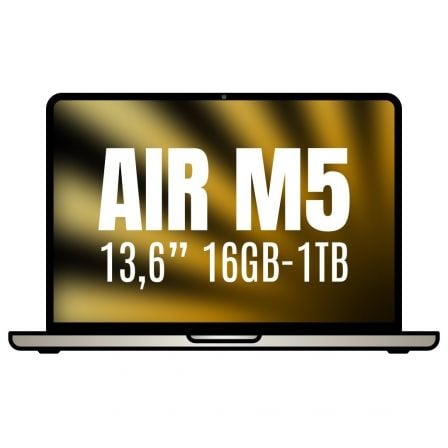 Apple Macbook Air 13,6"/ M5 10-Core CPU/ 16GB/ 1TB SSD/ 10-Core GPU/ Blanco Estrella