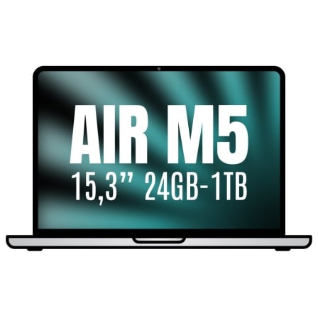 Apple Macbook Air 15,3"/ M5 10-Core CPU/ 24GB/ 1TB SSD/ 10-Core GPU/ Plata