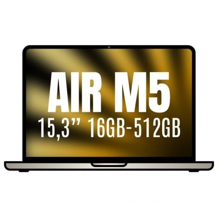 Apple Macbook Air 15,3"/ M5 10-Core CPU/ 16GB/ 512GB SSD/ 10-Core GPU/ Blanco Estrella