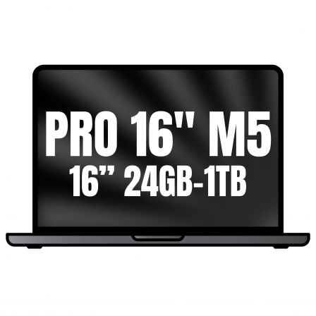 Apple Macbook Pro 16"/ M5 Pro 18-Core CPU/ 24GB/ 1TB SSD/ 20-Core GPU/ Negro Espacial