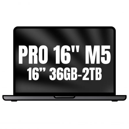 Apple Macbook Pro 16"/ M5 Max 18-Core CPU/ 36GB/ 2TB SSD/ 32-Core GPU/ Negro Espacial