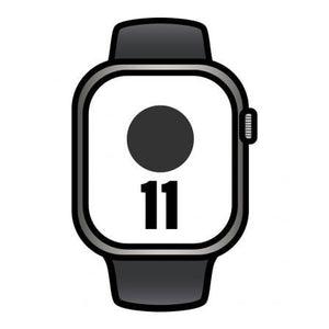 Apple Watch Series 11/ GPS/ Cellular/ 42mm/ Titanio Natural/ Correa Deportiva Negra (M/L)