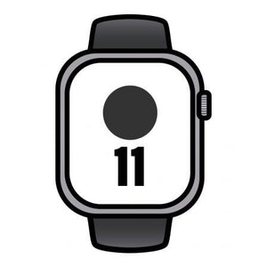 Apple Watch Series 11/ GPS/ Cellular/ 46mm/ Aluminio Gris Espacial/ Correa Deportiva Negra M/L