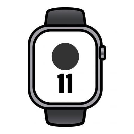 Apple Watch Series 11/ GPS/ Cellular/ 46mm/ Aluminio Gris Espacial/ Correa Deportiva Negra M/L