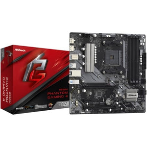 Placa Base Asrock B550M Phantom Gaming 4/ DDR4/ PCIe 4.0/ Socket AM4/ Micro ATX