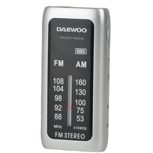 Radio Portátil Daewoo DW1129/ a Pilas/ Plata