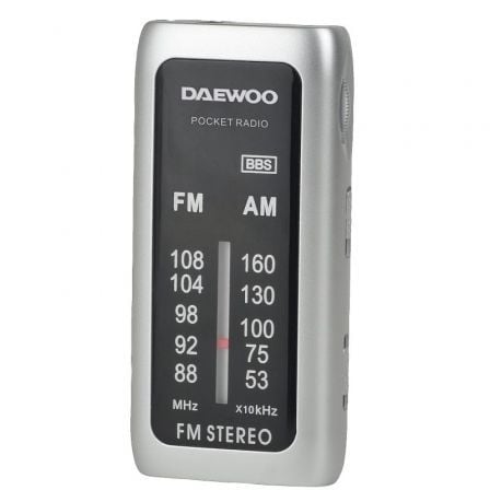 Radio Portátil Daewoo DW1129/ a Pilas/ Plata