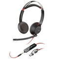 Auriculares Poly Blackwire 5220 USB-C + 3.5 mm + Adaptador USB-C/A/ con Micrófono/ Jack 3.5 - USB Tipo-C/ Bulk/ Negros