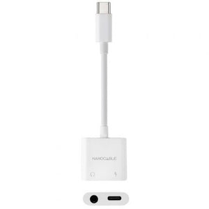 Adaptador Audio Nanocable 10.24.1206/ USB Tipo-C Macho - Jack 3.5 Hembra/ USB Tipo-C Hembra/ Blanco