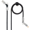 Cable USB 2.0 Tipo-C Nanocable 10.01.2601/ USB Tipo-C Macho + USB Macho - USB Tipo-C Macho + Lightning Macho/ Hasta 27W/ 480Mbps/ 1m/ Negro