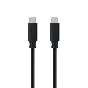 Cable USB 3.1 Tipo-C Nanocable 10.01.4101-L150/ USB Tipo-C Macho - USB Tipo-C Macho/ Hasta 100W/ 10Gbps/ 1.5m/ Negro