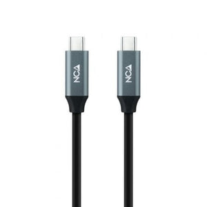 Cable USB 3.2 Tipo-C Nanocable 10.01.4301 5A 100W/ USB Tipo-C Macho - USB Tipo-C Macho/ Hasta 100W/ 20Gbps/ 1m/ Gris y Negro