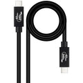 Cable USB 4.0 Nanocable 10.01.5002/ USB Tipo-C Macho - USB Tipo-C Macho/ Hasta 240W/ 40Gbps/ 1.8m/ Negro