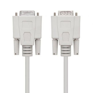 Cable Serie NULL Modem Nanocable 10.14.0502/ DB9 Macho - DB9 Hembra/ 1.8m/ Beige