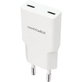 Cargador de Pared Nanocable 10.10.2026/ 2xUSB Tipo-C/ 25W/ Blanco