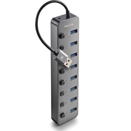 Hub USB NGS IHUB8 / 8xUSB 3.0/ Gris