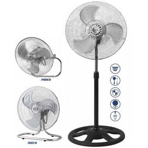 Ventilador 3 en 1 Orbegozo PWS 0547/ Sobremesa/ Pie/ Pared/ 90W/ 3 Aspas 45cm/ 3 velocidades