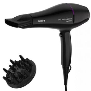 Secador Philips Drycare Pro BHD274/ 2200W/ Negro y Violeta