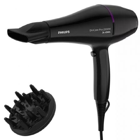 Secador Philips Drycare Pro BHD274/ 2200W/ Negro y Violeta