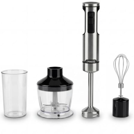Batidora de mano Princess 221236/ 1500W/ 5 Velocidad/ Capacidad 0.8L/ Incluye Picadora y Batidor