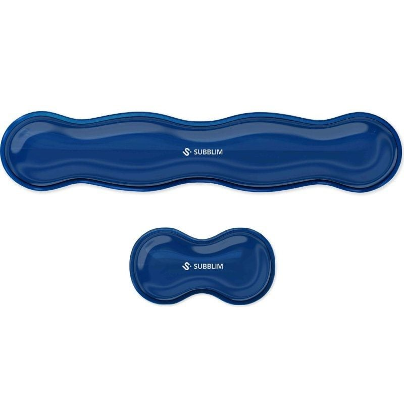 KIT ALFOMBRILLA TECLADO + RATON WRIST REST AZUL OSCURO SUBBLIM