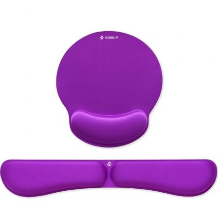 KIT ALFOMBRILLA TECLADO + RATON ERGO MEMORYFLEX MORADO SUBBLIM