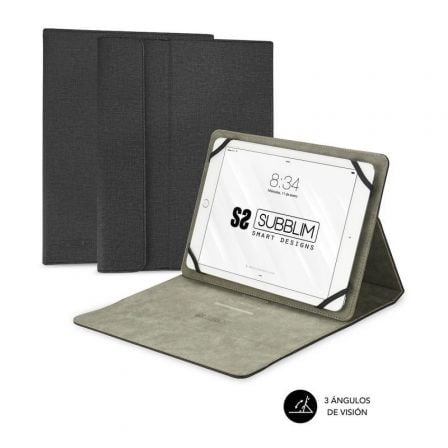 Funda Subblim Clever Stand para Tablets de 9.6"-11"/ Negra