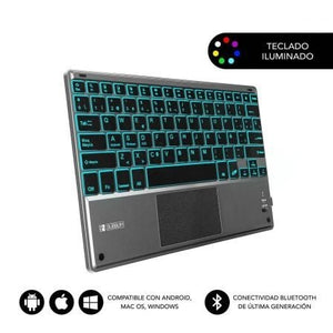 Teclado Compacto Inalámbrico Subblim Touchpad Smart Blacklit/ Gris